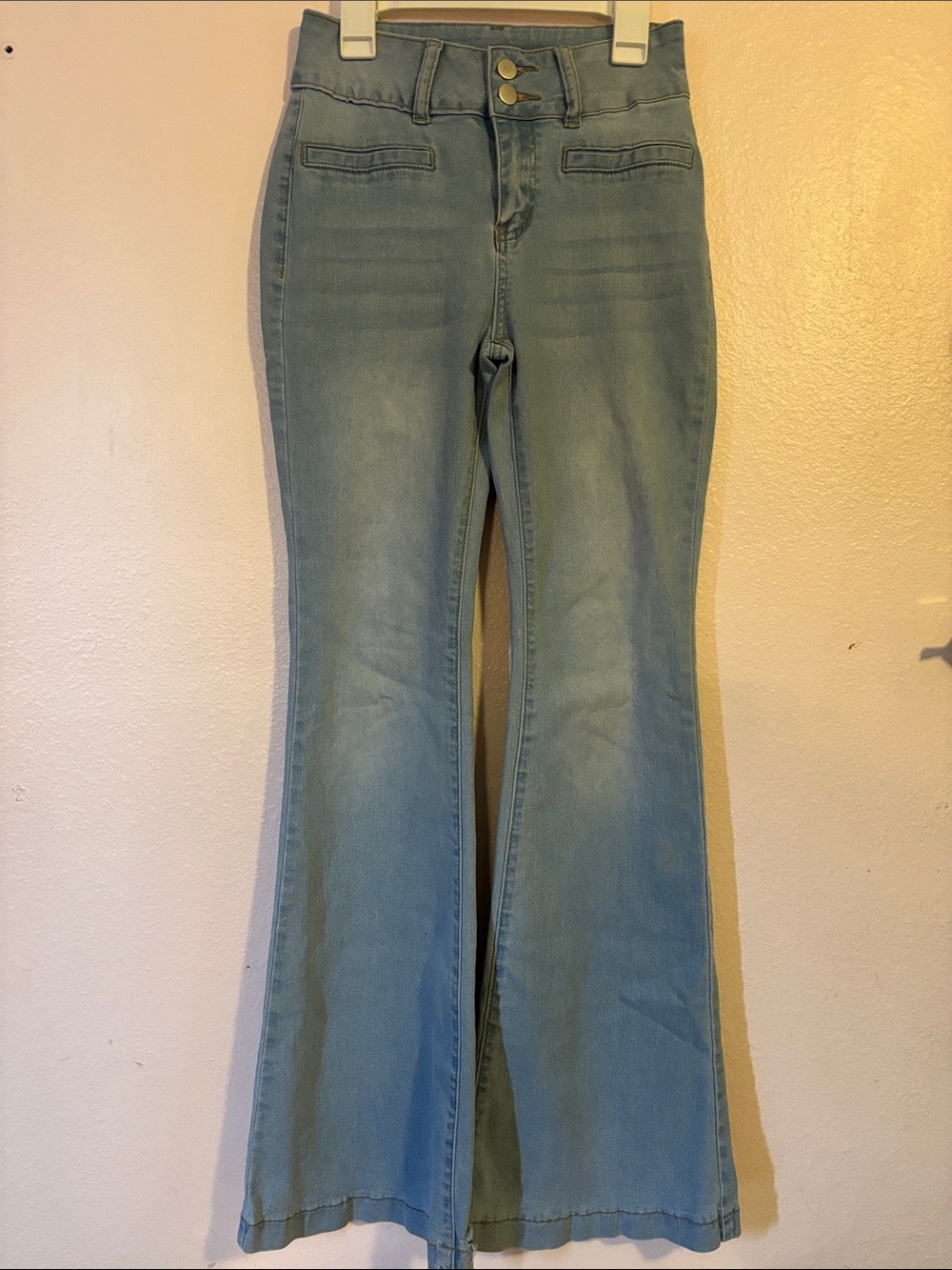 SHEIN Light Blue High-Rise Flared Jeans, Size 26